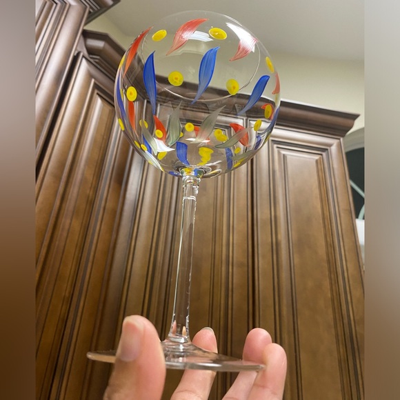 Set of 3 POTTERY BARN Glass Hand Blown Balloon Wine/Water Glasses-PBY39 - Picture 12 of 16